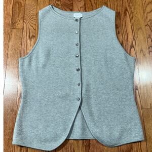 Song of Style Aimee Song Sleeveless Knit Top XL Gray Button Front